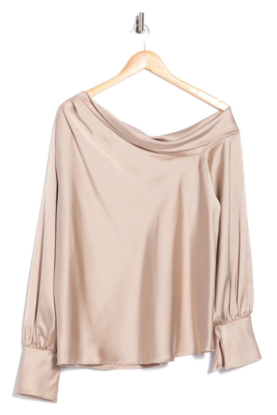 Nordstrom Renee C Drop Shoulder Satin Top Size L
